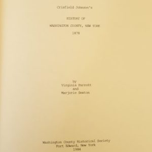 Index to History of Washington County, NY 1878